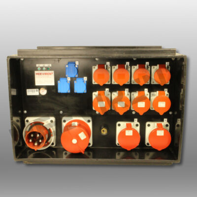 Verteiler CEE 125A auf 1x CEE 125A, 2x CEE 63A, 4x CEE 32A, 4x CEE 16A, 3x Schuko, 1x PE-Dinse