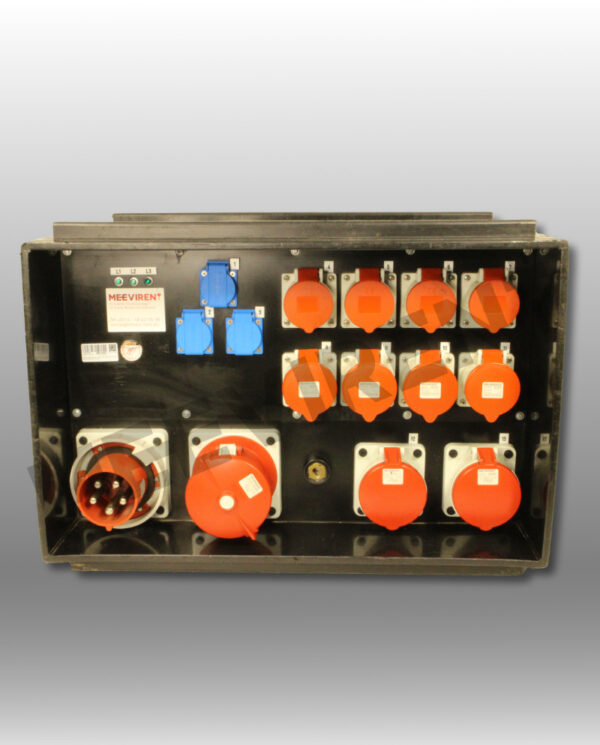 Verteiler CEE 125A auf 1x CEE 125A, 2x CEE 63A, 4x CEE 32A, 4x CEE 16A, 3x Schuko, 1x PE-Dinse