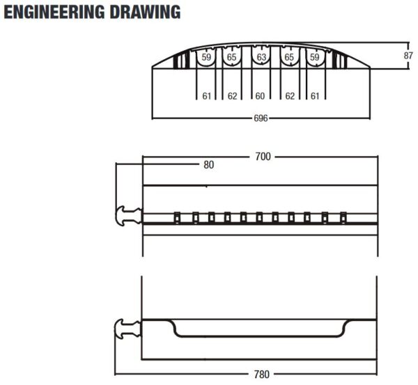 Kabelbrücke XXL (schwarz/gelb), 5 Kanäle – Bild 4