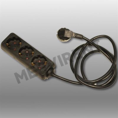 Schuko 3-fach Verteiler, schwarz