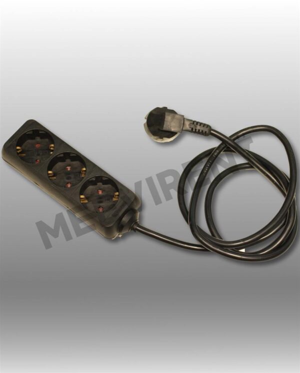 Schuko 3-fach Verteiler, schwarz