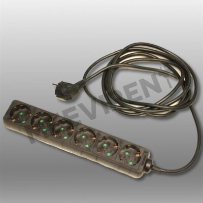 Schuko 6-fach Verteiler, schwarz