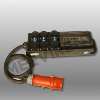 Verteiler CEE 32A auf 6x Schuko Sammel RCD