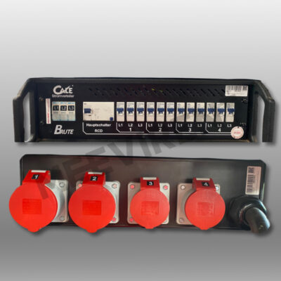 Verteiler 19" CEE  63A auf 2x CEE 32A, 2x CEE 16A