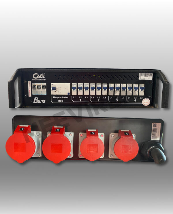 Verteiler 19" CEE  63A auf 2x CEE 32A, 2x CEE 16A