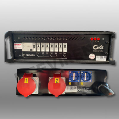 Verteiler 19" CEE  63A auf 2x CEE 32A, 1x Schuko