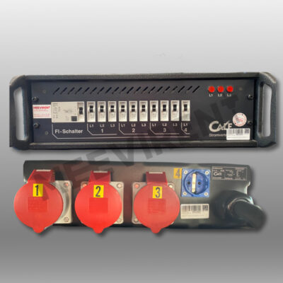 Verteiler 19" CEE 63A auf 3x CEE 32A, 1x Schuko