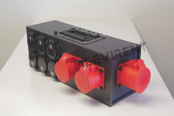 Verteiler CEE 32A auf 1x CEE 32A, 2x CEE 16A, 6x Schuko – Bild 3
