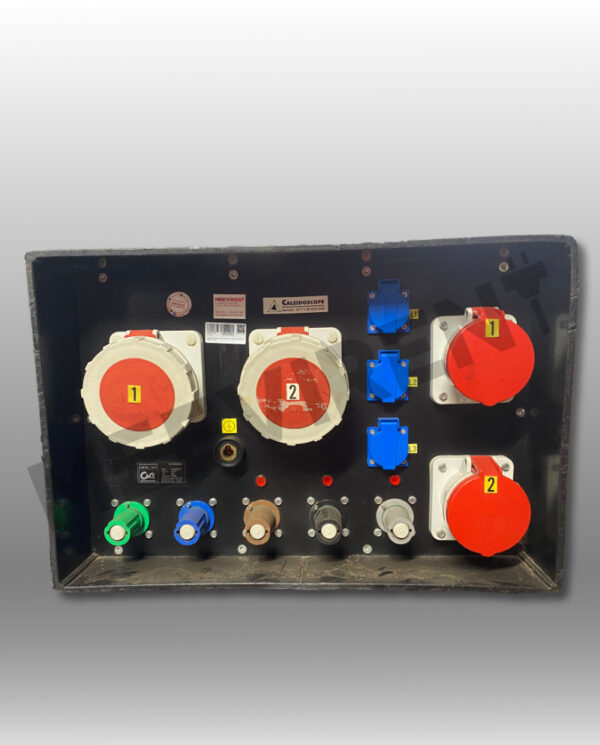 Verteiler Powerlock 400A auf 2x CEE 125A, 2x CEE 63A, 3x Schuko, 1x PE-Dinse