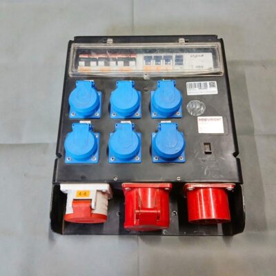 Verteiler CEE 32A auf 1x CEE 32A, 1x CEE 16A, 6x Schuko