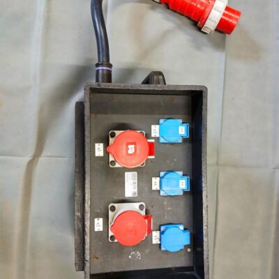 Verteiler CEE 63A auf 1x CEE 32A, 1x CEE 16A, 3x Schuko Sammel RCD