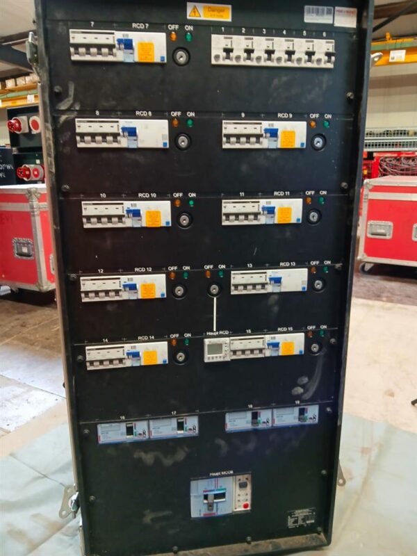 Verteiler Powerlock 400A auf 2x CEE 125A, 2x CEE 63A, 9x CEE 32A, 6x CEE 16A 3-pol, 1x PE-Schraube M12 Feingewinde Sammel RCD – Bild 4