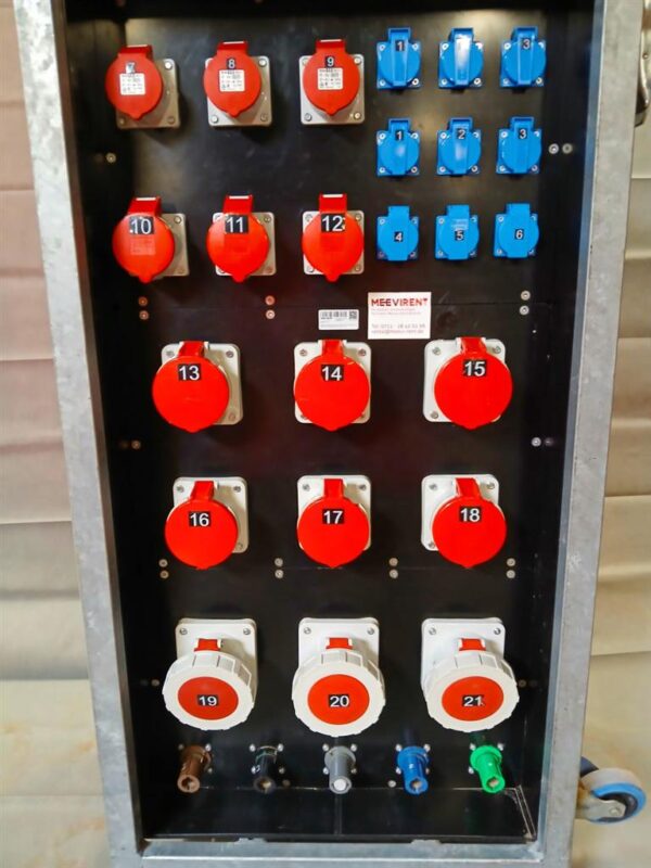 Verteiler Powerlock 400A auf 3x CEE 125A, 6x CEE 63A, 3x CEE 32A, 3x CEE 16A, 3x Schuko, 6x Schuko, 1x PE-Dinse – Bild 4