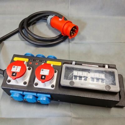 Verteiler CEE 32A auf 2x CEE 16A, 6x Schuko