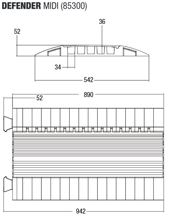 Kabelbrücke Midi 5 (schwarz/gelb), 5 Kanäle – Bild 4