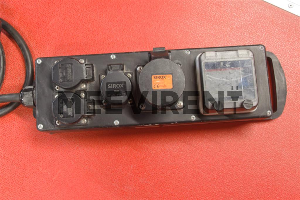 Verteiler CEE 16A auf 1x CEE 16A, 3x Schuko Sammel RCD