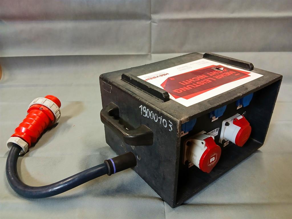 Verteiler CEE 63A auf 1x CEE 32A, 1x CEE 16A, 3x Schuko Sammel RCD – Bild 4