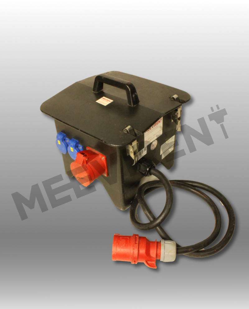 Verteiler CEE 32A auf 1x CEE 32A, 2x CEE 16A, 6x Schuko Sammel RCD,