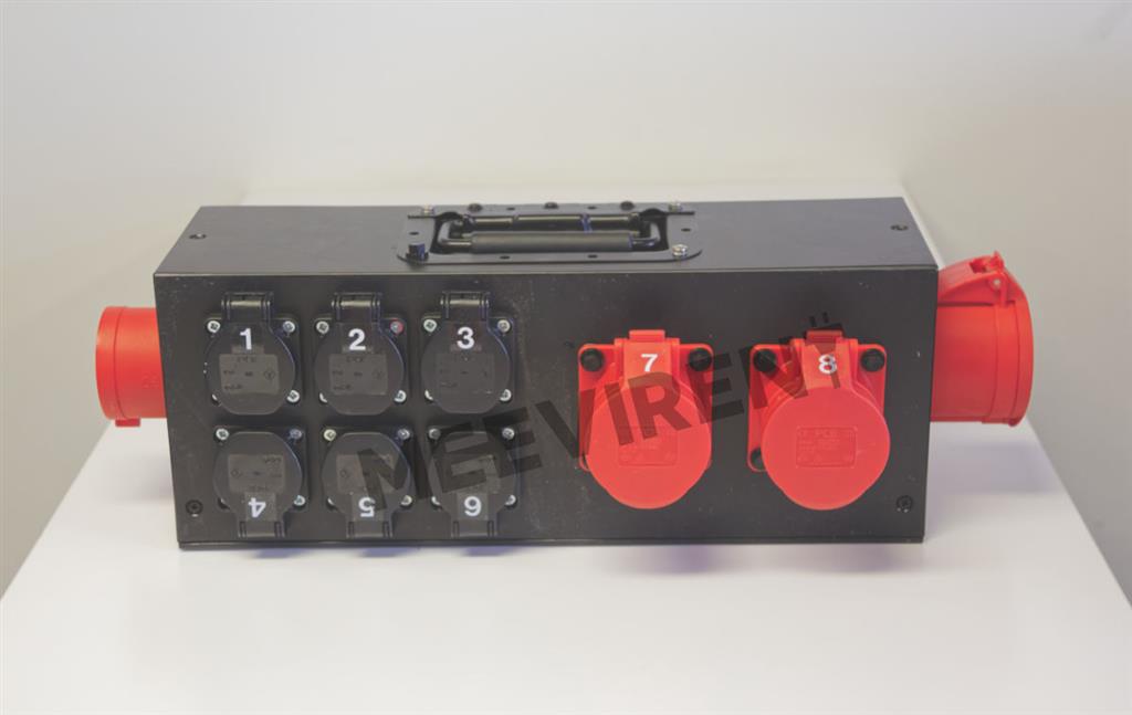 Verteiler CEE 32A auf 1x CEE 32A, 2x CEE 16A, 6x Schuko – Bild 4