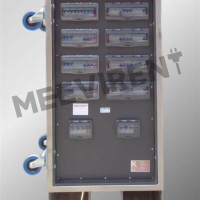 Verteiler Powerlock 400A auf 1x Powerlock 400A, 2x CEE 125A, 3x CEE 63A, 4x CEE 32A, 4x CEE 16A, 3x Schuko, 1x cPot, 1x PE-Dinse